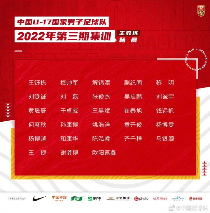 新一期U17国足2022年第三期集训名单出炉，三...