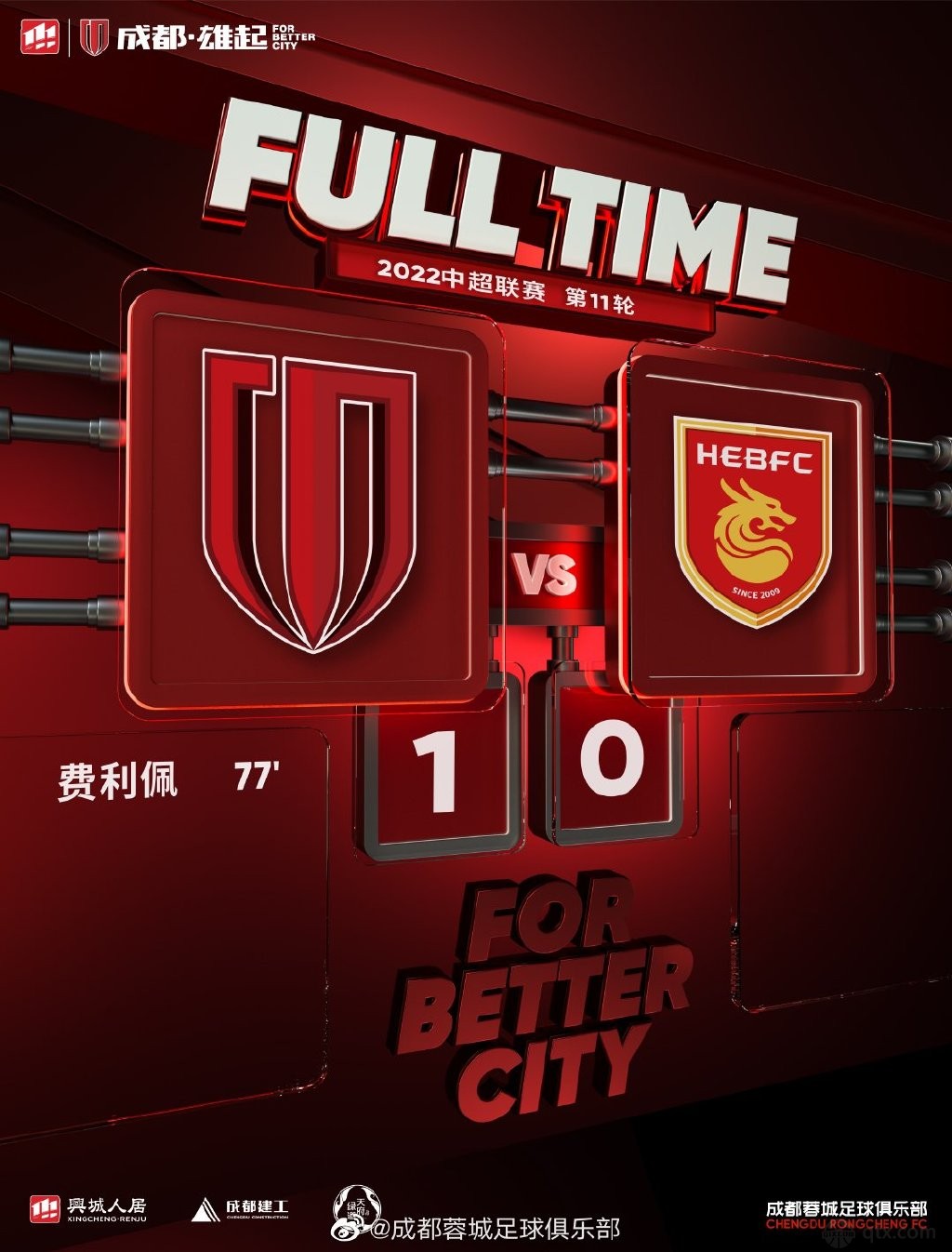成都蓉城1-0河北队