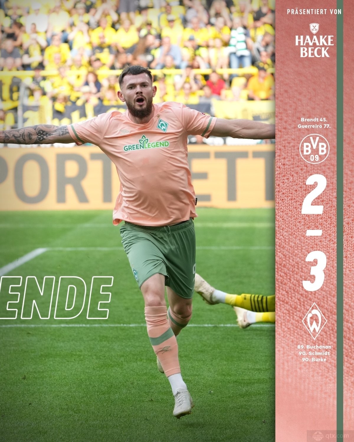 不莱梅3-2多特蒙德