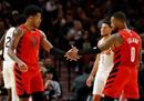 NBA最新战报开拓者113-111太阳利拉德41分西蒙斯投出最后一投。