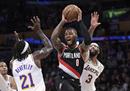 NBA常规赛湖人vs开拓者全场视频回放利拉德41分给湖人三连败