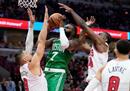 NBA常规赛凯尔特人VS公牛视频回放德马尔·德罗赞·塔图姆逆风得分。