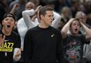 最新的nba积分榜连续三次排名爵士，升至西部第一。