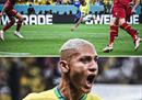 巴西球星里萨利森倒挂金钩提前锁定FIFA世界杯卡塔尔2022小组赛最佳进球。