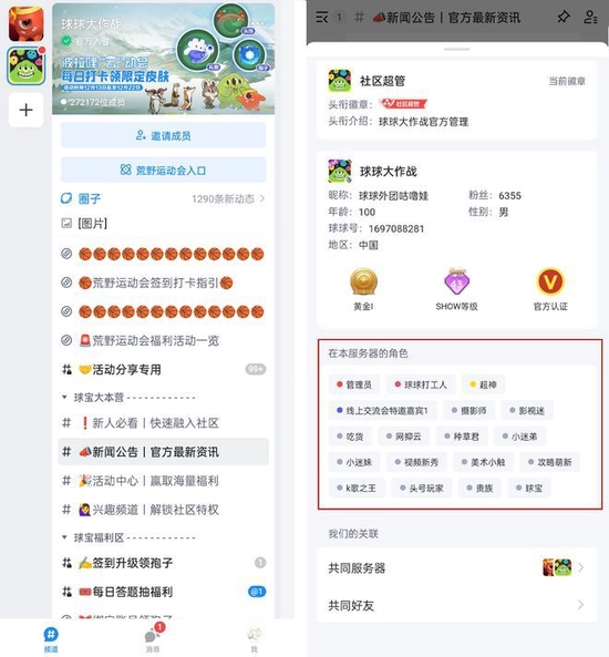 Fanbook不同频道，以及在其中的不同角色