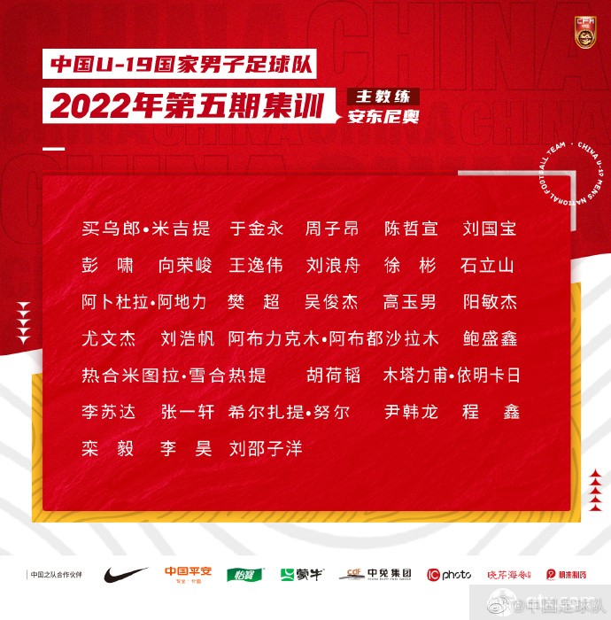 U19男足最新一期31人集训名单完整