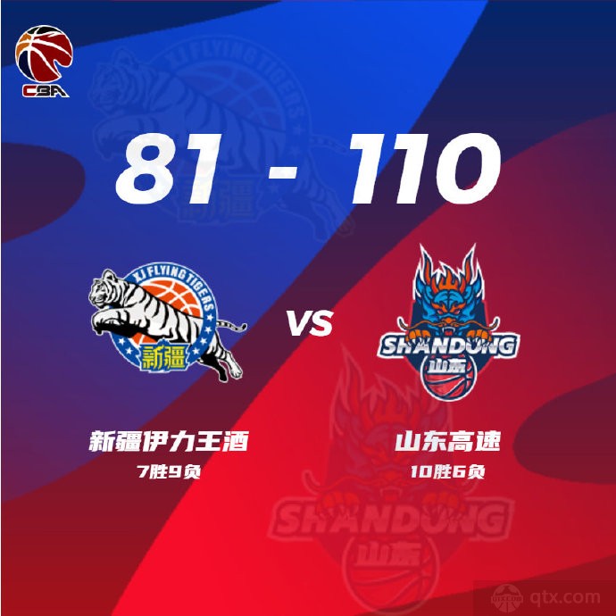 山东男篮110-81大胜新疆男篮