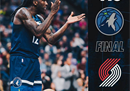 最新NBA报告森林狼113-106开拓者爱德华兹32分7篮板，戈伯特17分12篮板。