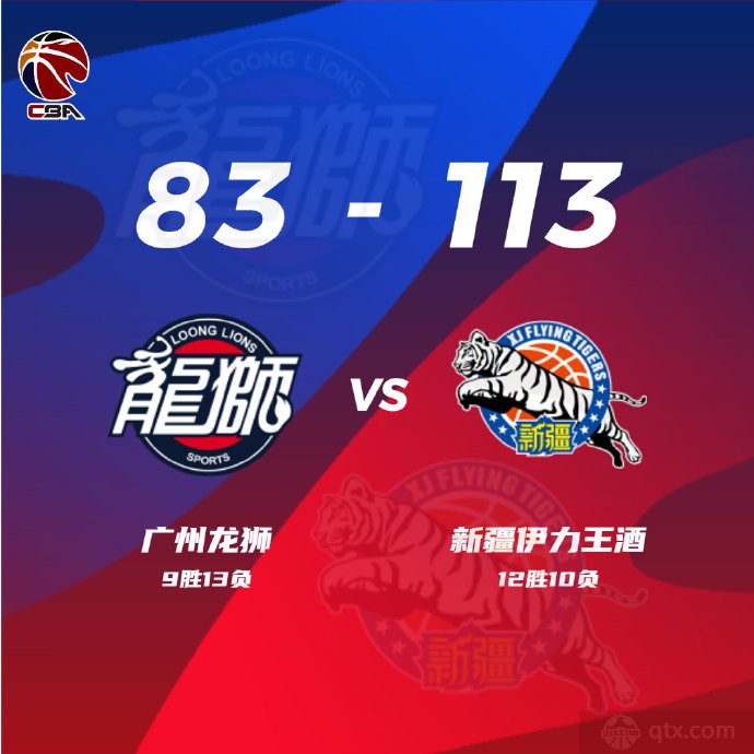 新疆大胜广州迎来五连胜