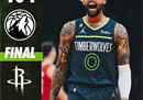 今天最新的nba比赛:森林狼104-96火箭拉塞尔22分6助攻高伯特18分11篮板。