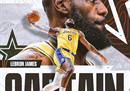 Nba全明星首发詹姆斯·字母表，队长黄沾，职业生涯第10次当选全明星投票人。