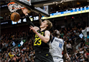NBA今日最新情况爵士108-100独行侠马克肯29分5篮板。