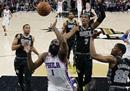 最新NBA比赛:马刺125-137 76人恩比德33分10篮板，哈登16分8助攻。