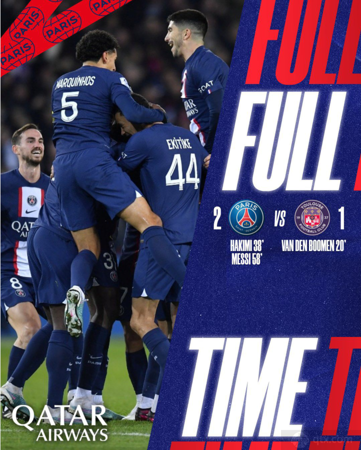 巴黎圣日尔曼2-1图卢兹