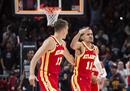 NBA常规赛，老鹰129-127篮网拿下34分，命中中投胜者，约翰逊空中27分。