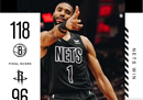 NBA今日战报篮网118-96火箭布里奇30分5篮板丁威迪23分。