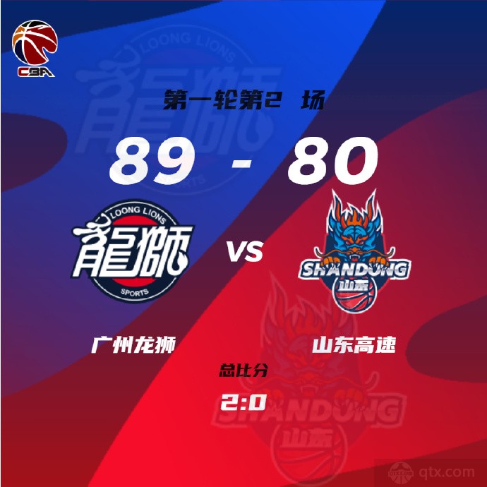 广州男篮主场89-80山东男篮
