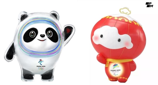 左图为2022年北京冬季奥运会的吉祥物，右图为2022年北京冬季残奥会的吉祥物