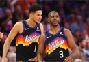 NBA快船124-129最新一场太阳布克45分，杜兰特28分，鲍威尔42分，伦纳德今天缺阵。