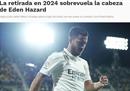 阿扎尔正在考虑明年退役。他与皇马的合同将于2024年到期。