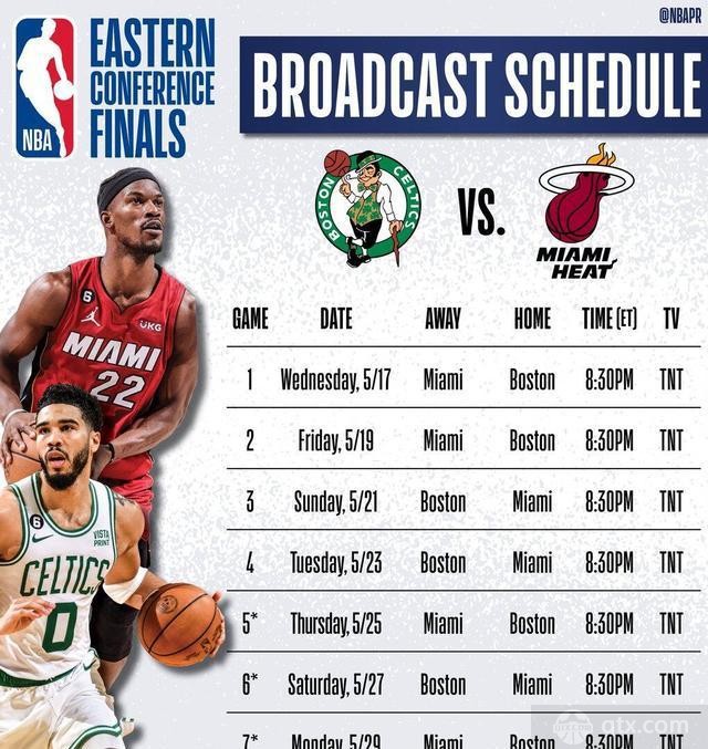 NBA东部决赛时间表