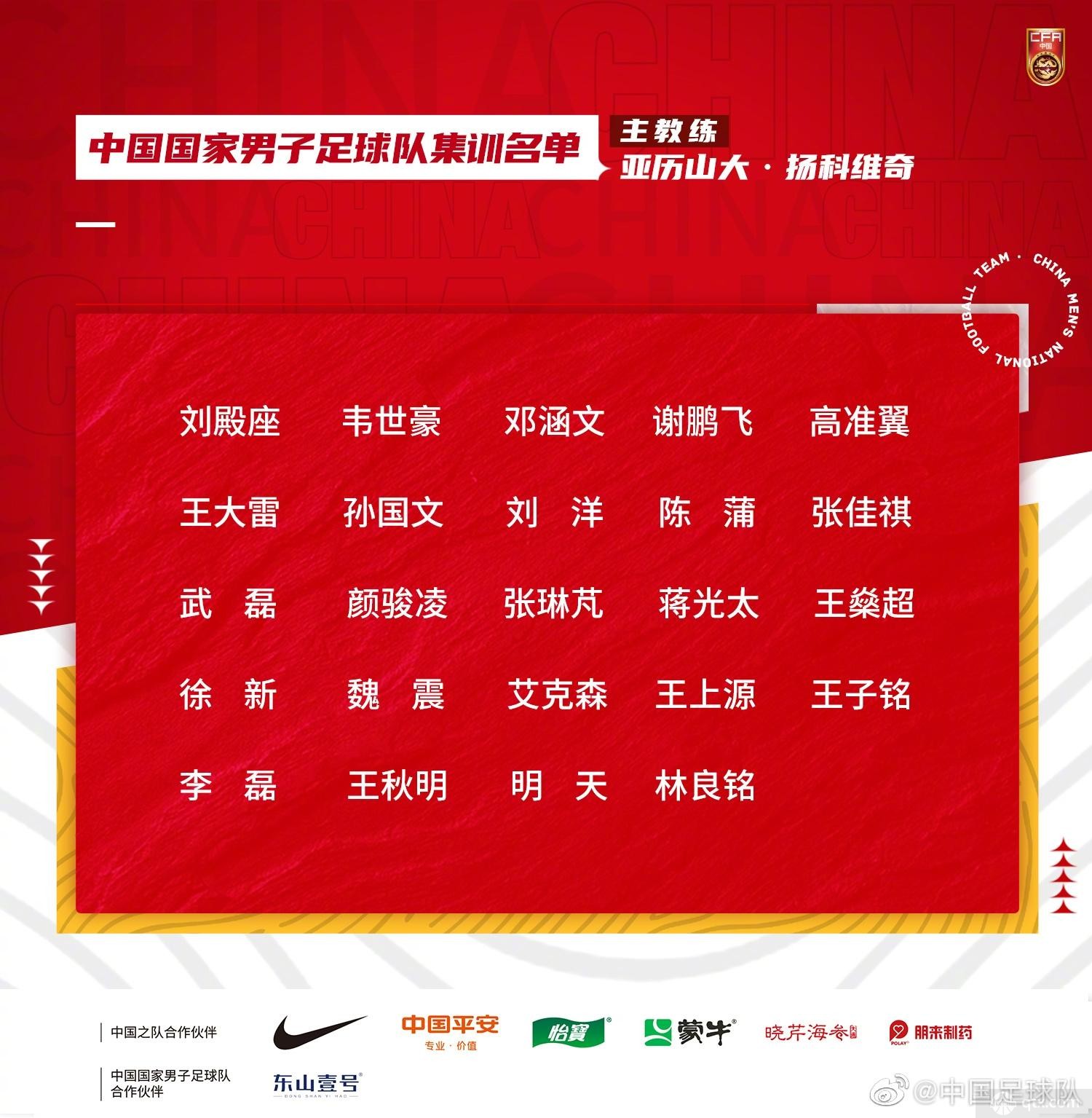 国足大名单