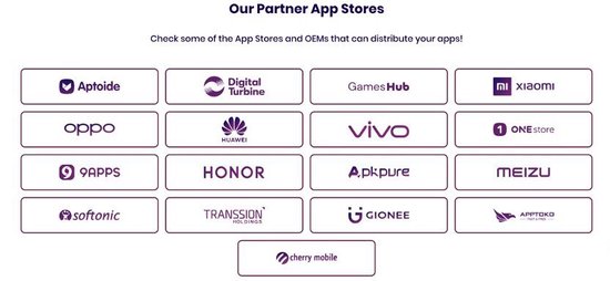 部分Ｃａｔａｐｐｕｌｔ的合作应用商店，其中还包括美国头部电信运营商Ｖｅｒｉｚｏｎ，Ｃｒｉｃｋｅｔ，ＵＳ　Ｃｅｌｌｕｌａｒ　＆　Ｔｒａｃｆｏｎｅ
