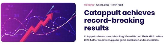 据官网数据显示，Ｃａｔａｐｐｕｌｔ于２０２３年５月实现了超过２４０美元的ＡＲＰＰＵ