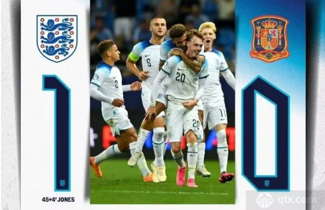 欧青赛英格兰1-0西班牙零失球夺冠