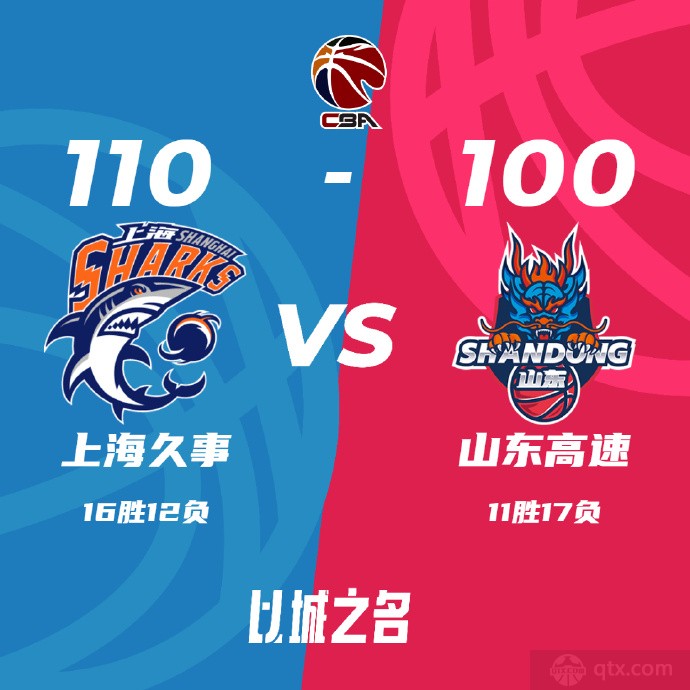 上海男篮110-100山东男篮