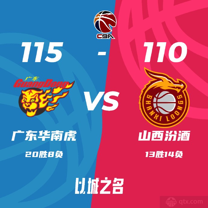 广东男篮115-100山西男篮