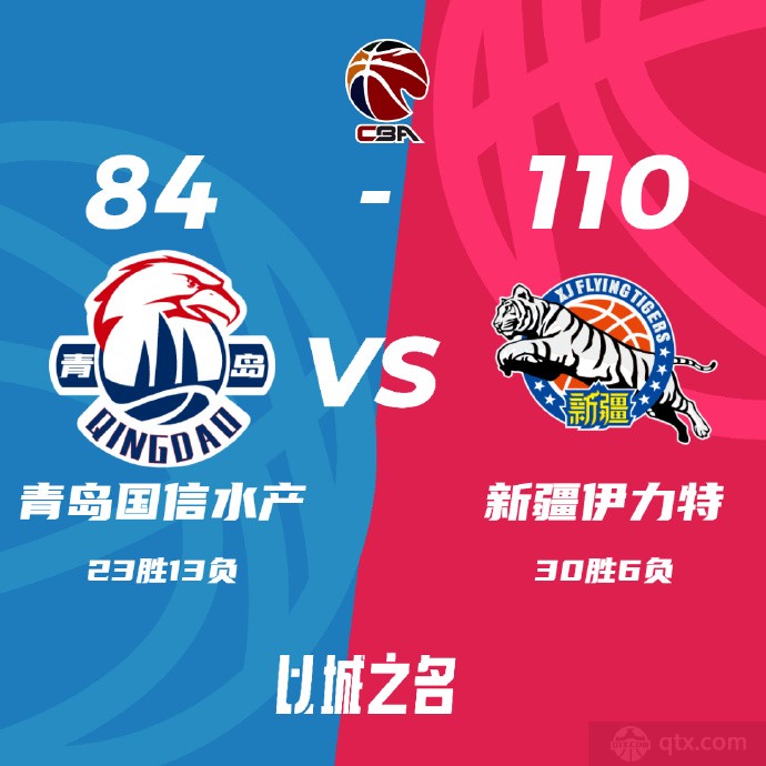 青岛男篮84-110新疆男篮