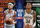Nba周最佳球员出炉，布克和字母哥当选。