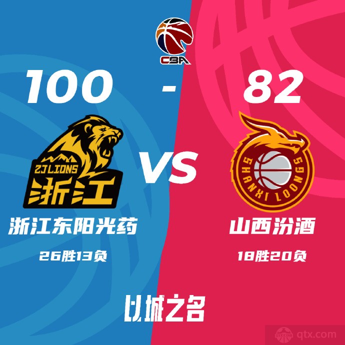 广厦男篮100-82山西男篮