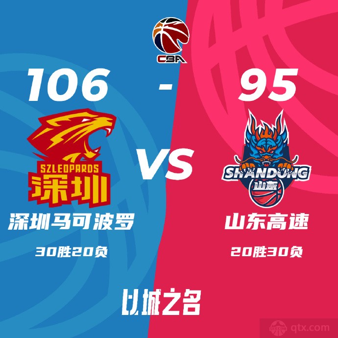 深圳男篮106-95山东男篮