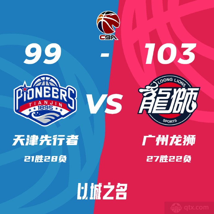 天津男篮99-103广州男篮