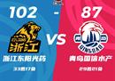 CBA联赛最新战况广厦男篮102-87青岛男篮 奥卡福22 11胡金秋21 16