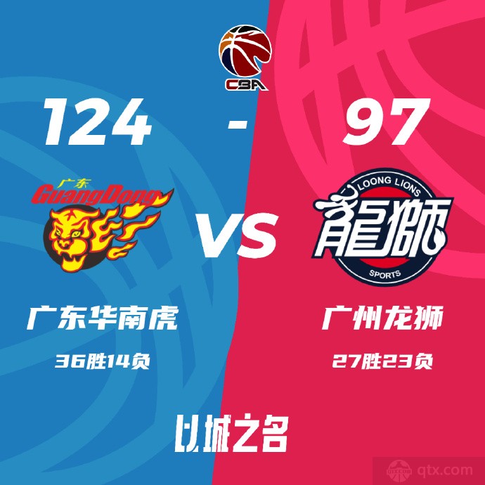 广东男篮124-97广州男篮