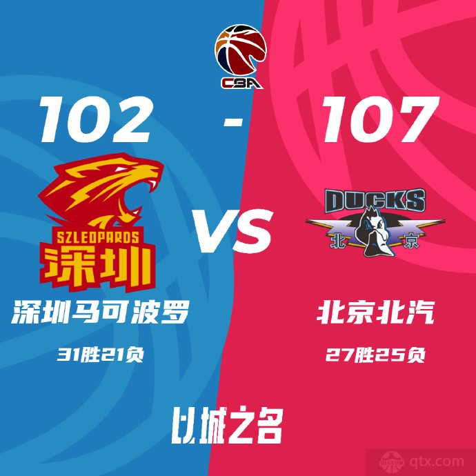 深圳男篮102-107北京男篮