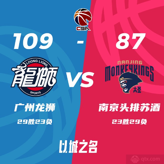 广州男篮109-87南京男篮
