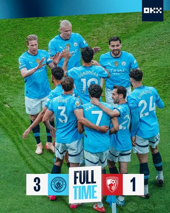 曼城3-1伯恩茅斯